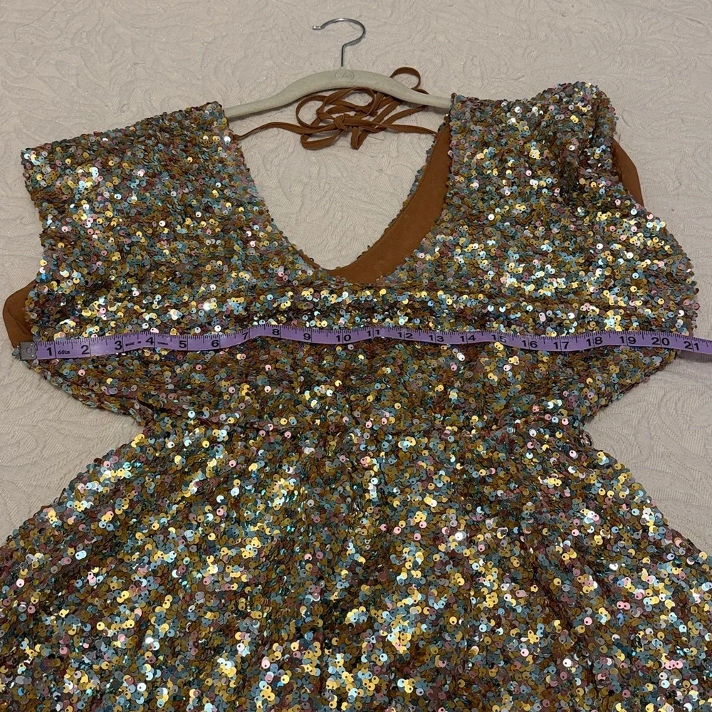 Relish sequin dress in golden M - Picture 14 of 16